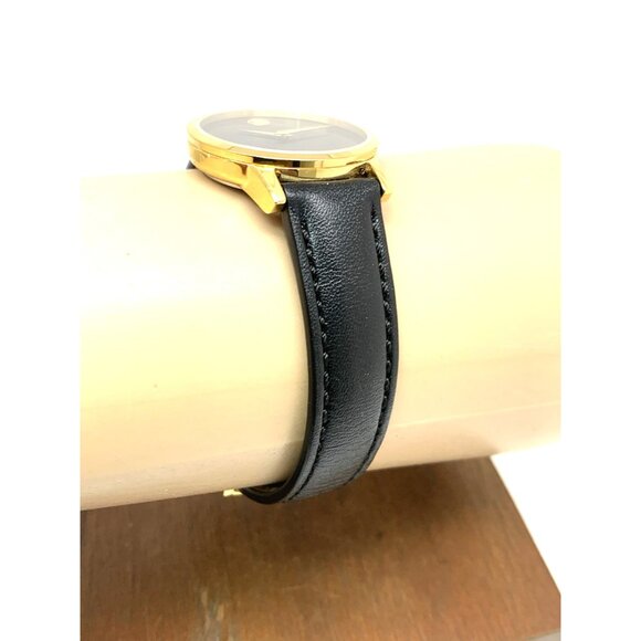 Movado Women's Watch 0607275 Swiss Quartz Gold Museum Black Dial Leather Band - Picture 11 of 14